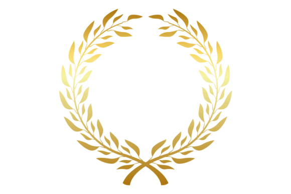 Download Decorative Round Wreath Badge. Golden Fo - Decorative Collection