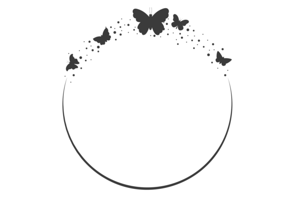 Download Decorative Round Frame with Flying Butte - Premium Resources