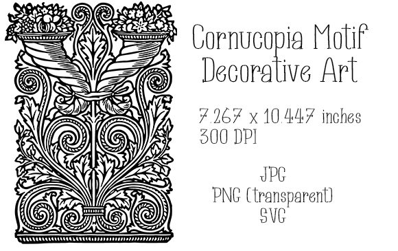 Download Cornucopia Motif Decorative Art - Decorative Collection