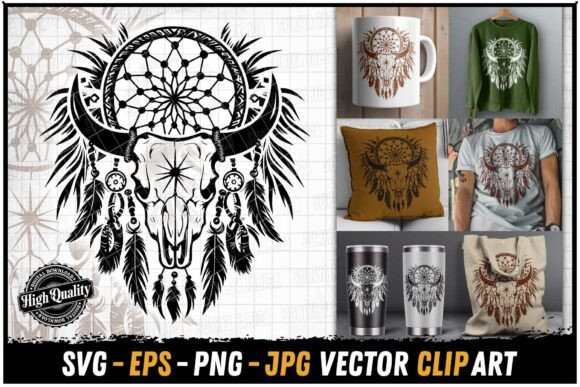 Download Decorative Cow Skull Dream Catcher Art - Decorative Collection
