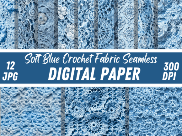 Download Soft Blue Crochet Fabric Textile Pattern - Premium Resources